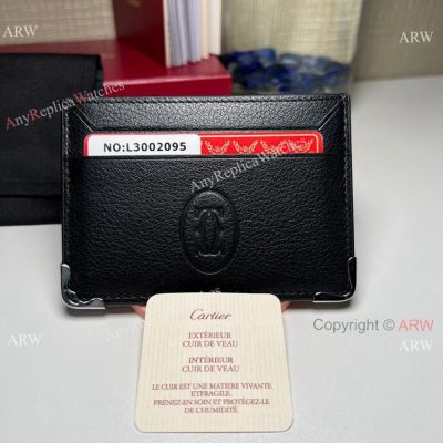 High Quality Replica Cartier Card Holder Black Leather